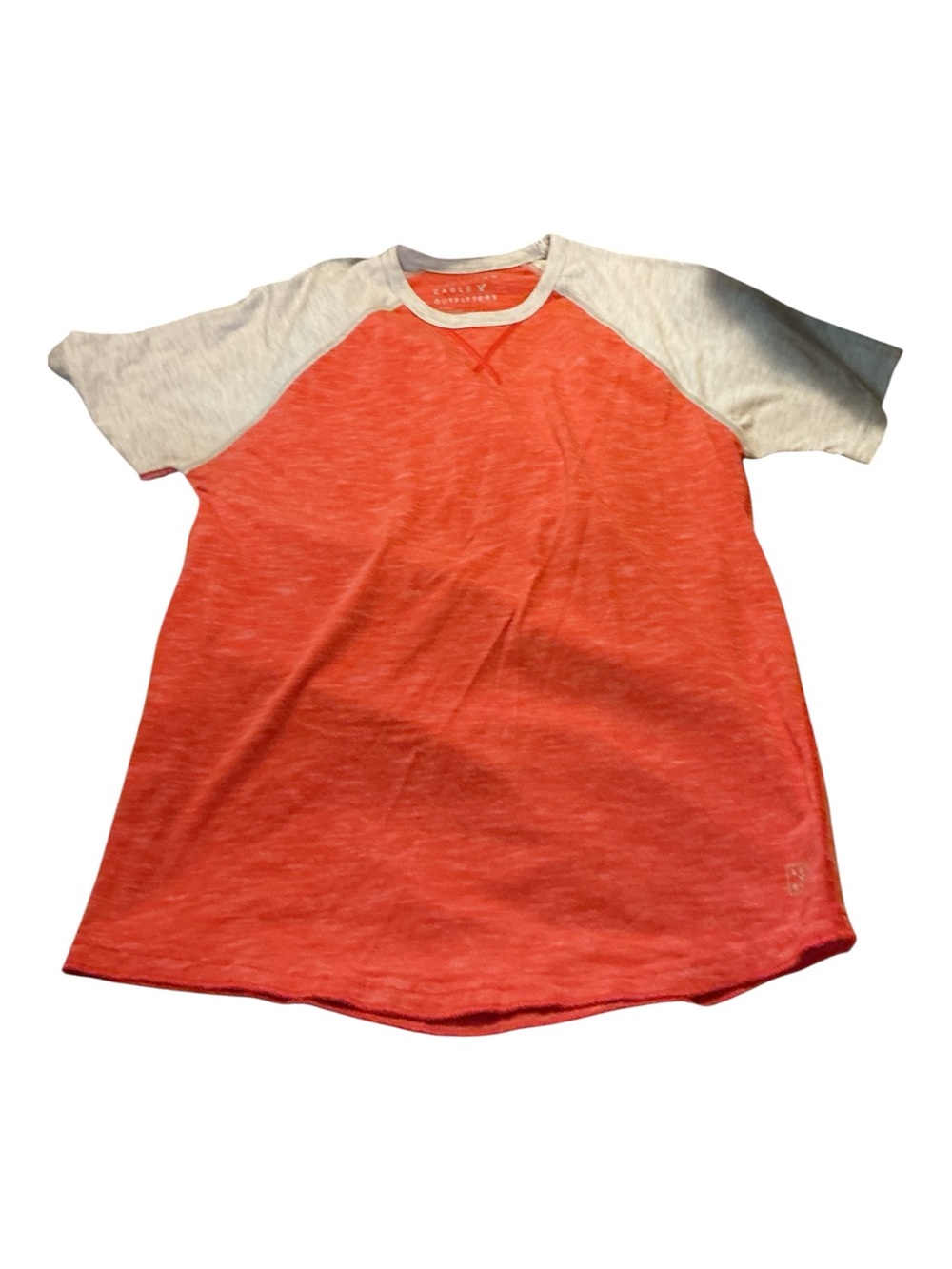 Kids Raglan Tee - Coral with Cream Sleeves